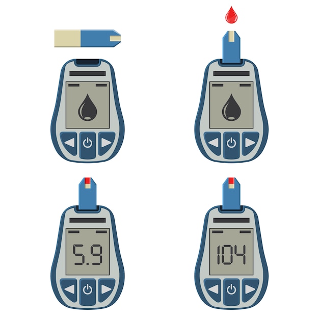 Medidor De Glucosa En La Sangre Vector Premium