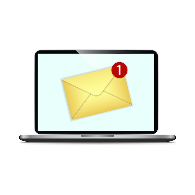 Mensaje de correo electrónico en la pantalla de la computadora ...