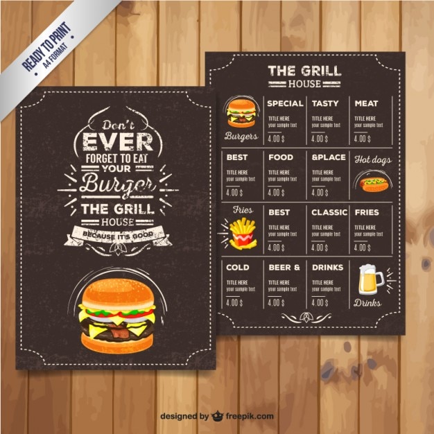 Resultado de imagen para diseños de cartas de restaurantes