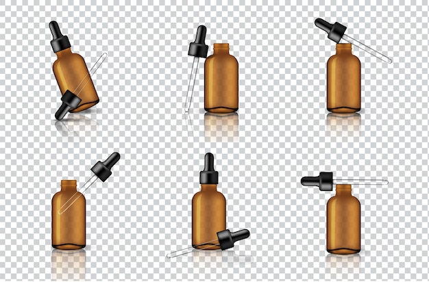 Download Mock up realistic transparent amber dropper bottle | Vector Premium