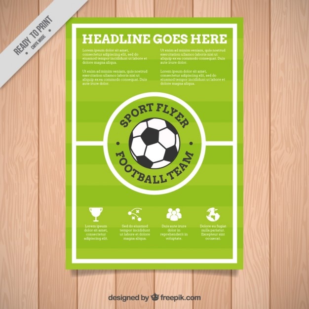 Modelo De Folleto De Futbol Vector Gratis