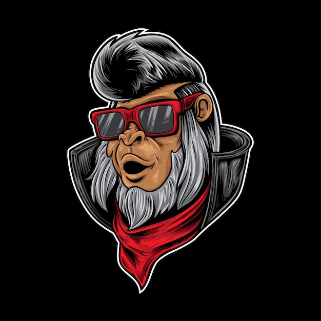 Mono Hipster Rockero Vector Premium