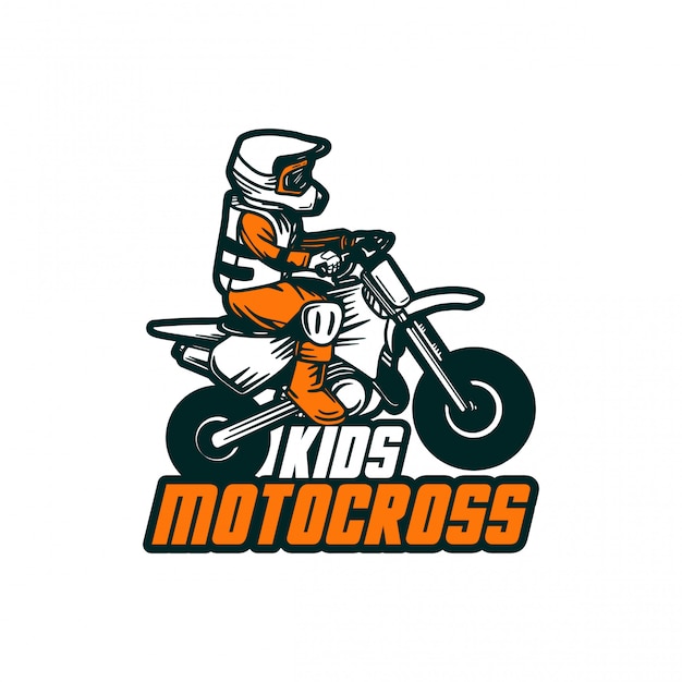 Motocross kids design vector badge sticker patch  logo  