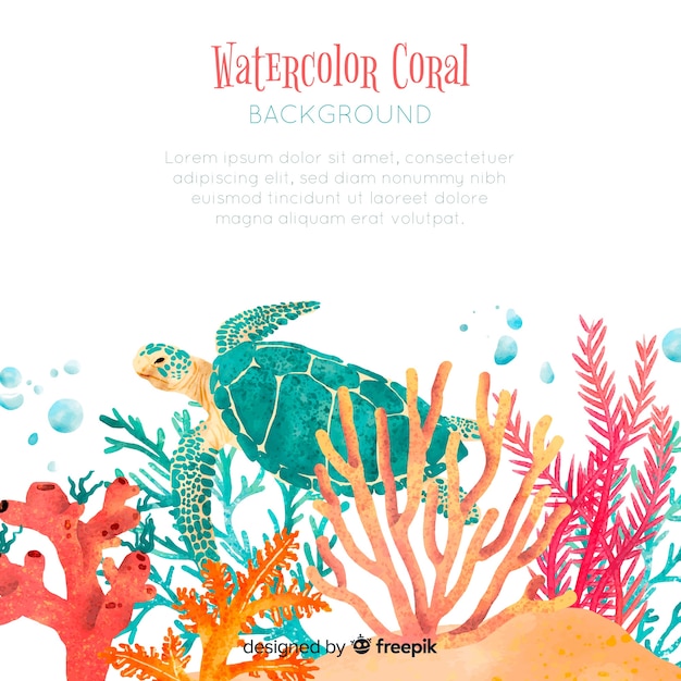 Muestra fondo acuarela coral vector gratuito