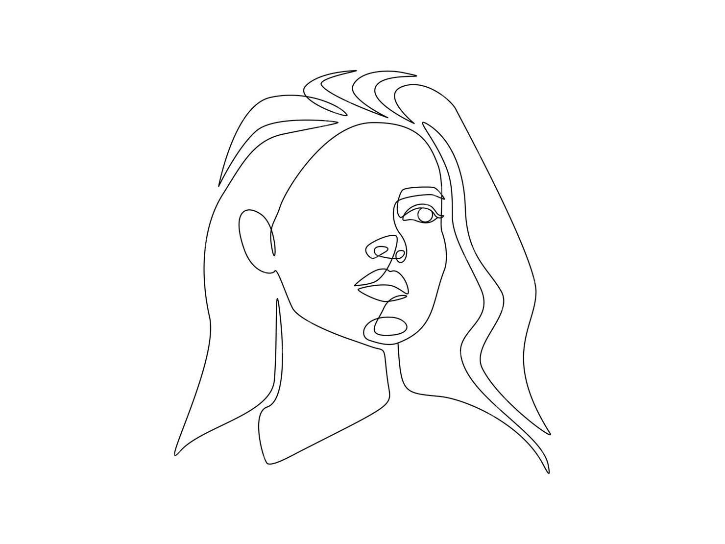 La Mujer Abstracta Se Enfrenta A Un Dibujo De Línea Continua Retrato Femenino Minimalista 5641