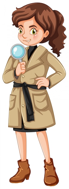 Mujer Detective Con Lupa Vector Gratis