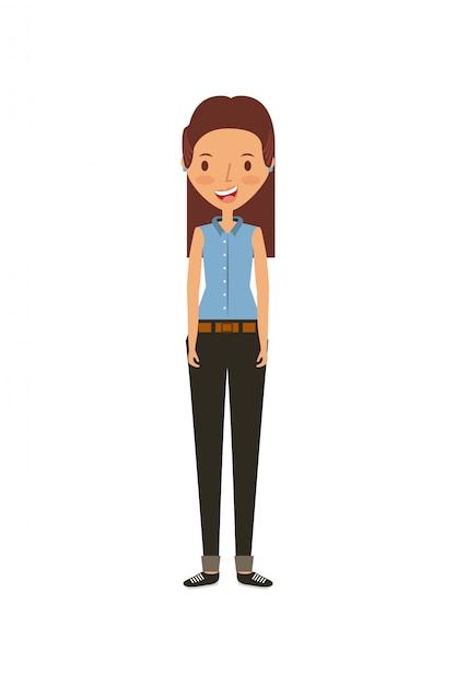 Mujer joven de dibujos animados | Vector Premium