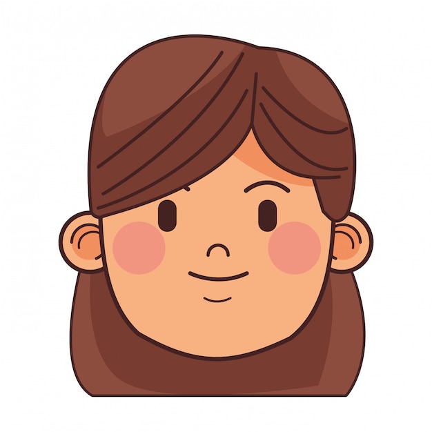 Mujer Morena Avatar Vector Premium