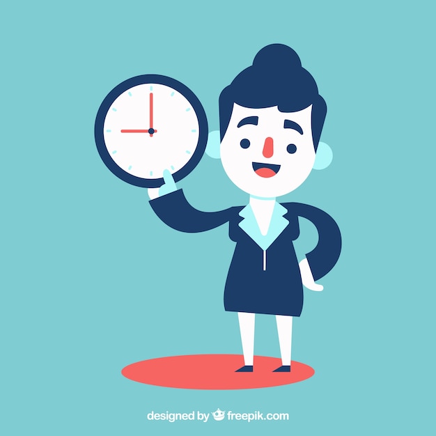 Mujer de negocios puntual | Vector Gratis