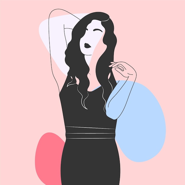 Mujeres En Un Elegante Estilo De Arte Lineal Vector Gratis 1762