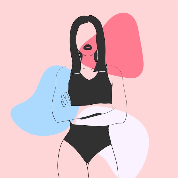 Mujeres En Un Elegante Estilo De Arte Lineal Vector Gratis 6031