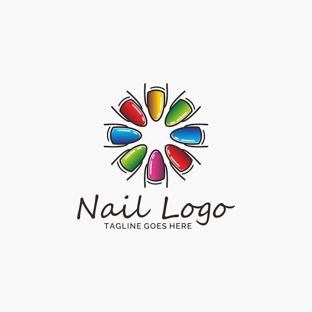 Nail salon logo  plantilla de dise o Vector Premium