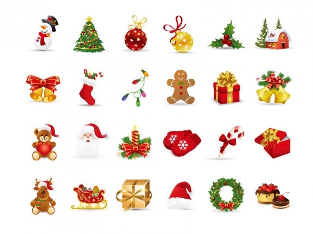 Navidad elementos de conjunto de vectores vector gratuito