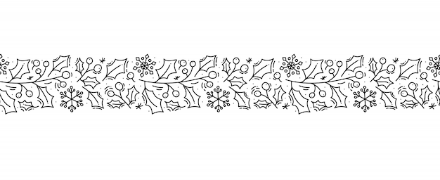 Navidad monoline escandinavo ornamento de patrones sin fisuras Vector Premium
