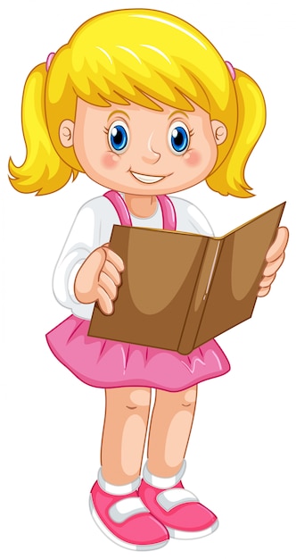 Niña leyendo un libro | Vector Gratis