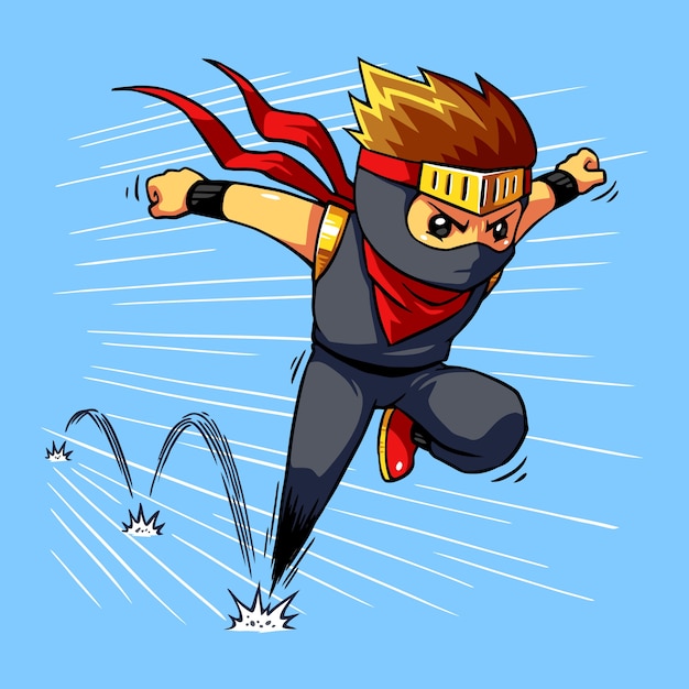 Download Ninja boy quick dash. | Vector Premium