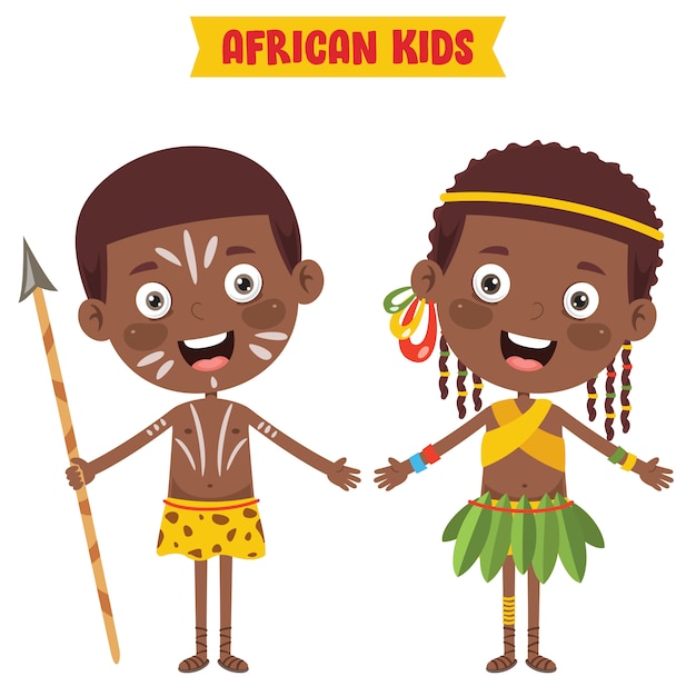 povos étnicos de tribos africanas em personagens de desenhos animados ...