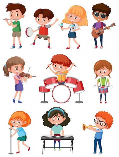 niños con instrumentos musicales