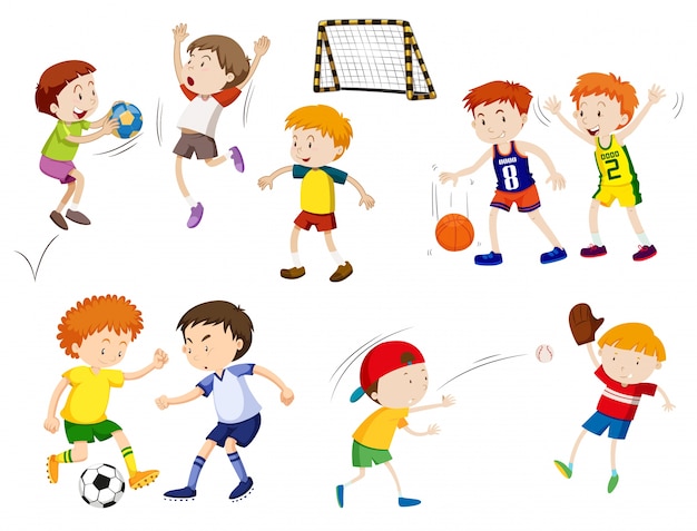 Niños Jugando Diferentes Deportes Ilustración Descargar Vectores Gratis 9356