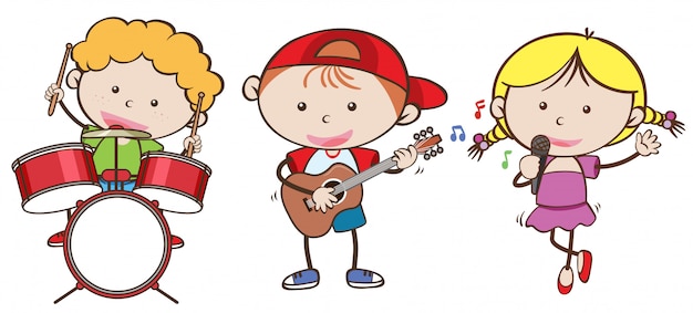 niños con instrumentos musicales