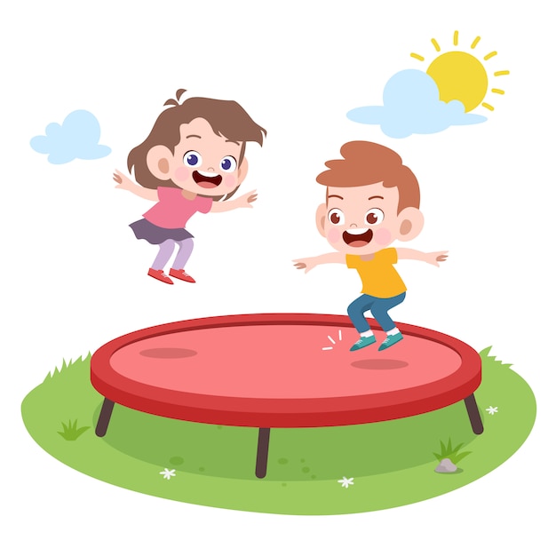 Niños Jugando Juntos Ilustración Vectorial | Vector Premium