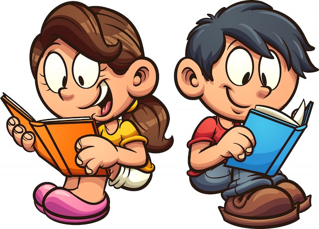 Niños leyendo | Vector Premium