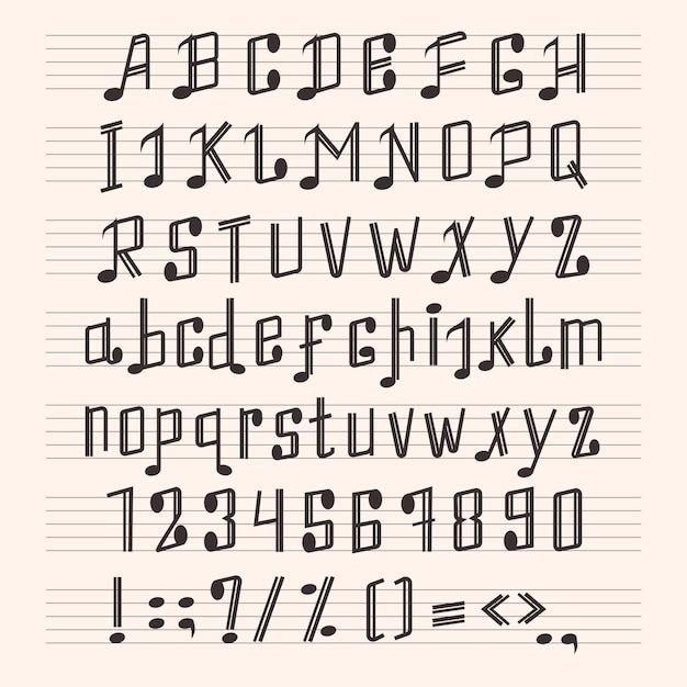 Sintético 105+ Foto abecedario letras en forma de notas musicales Lleno
