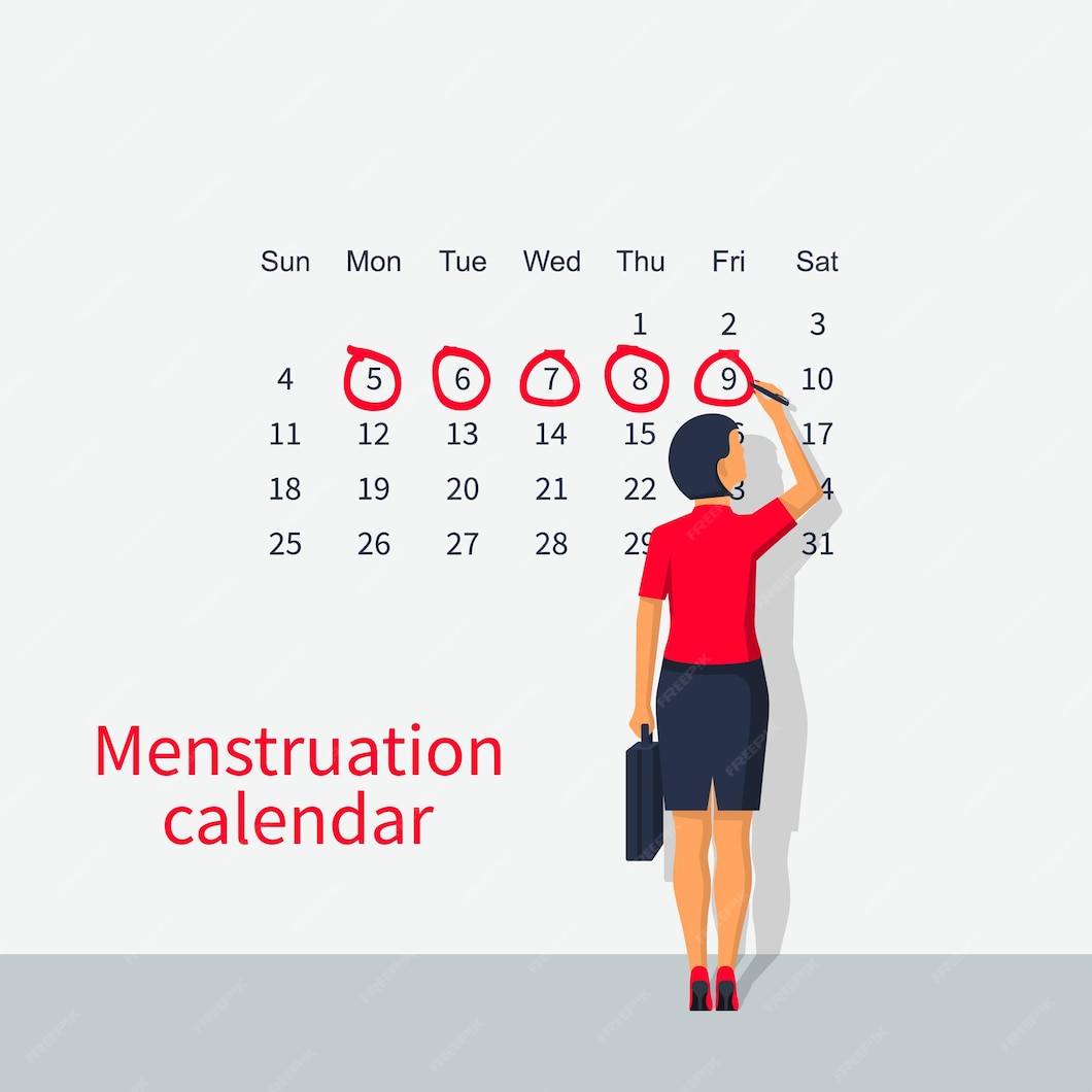 Notas De Mujer En El Ciclo Menstrual Del Calendario Calendario De Menstruación Femenino 7491
