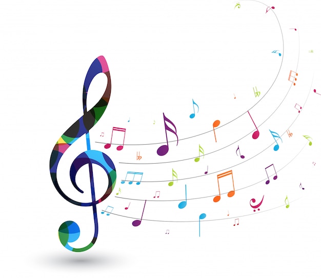 Notas musicales coloridas | Vector Premium