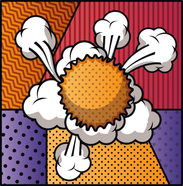 Nube De Expresiones Con Patrones Establecidos Estilo Pop Art Vector