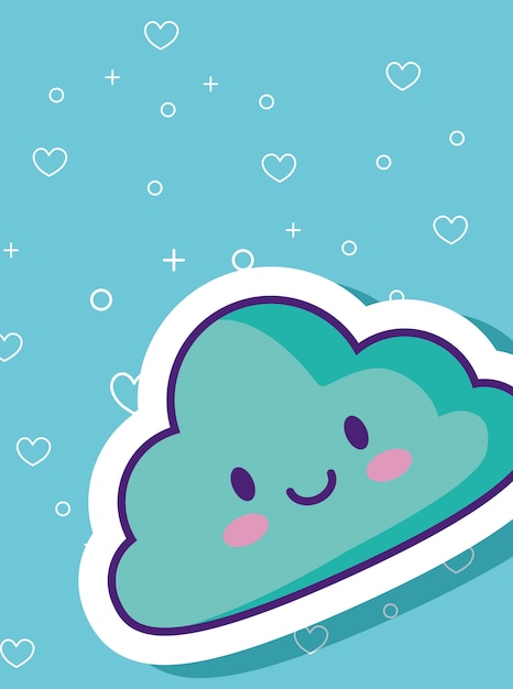 Nube kawaii | Vector Premium