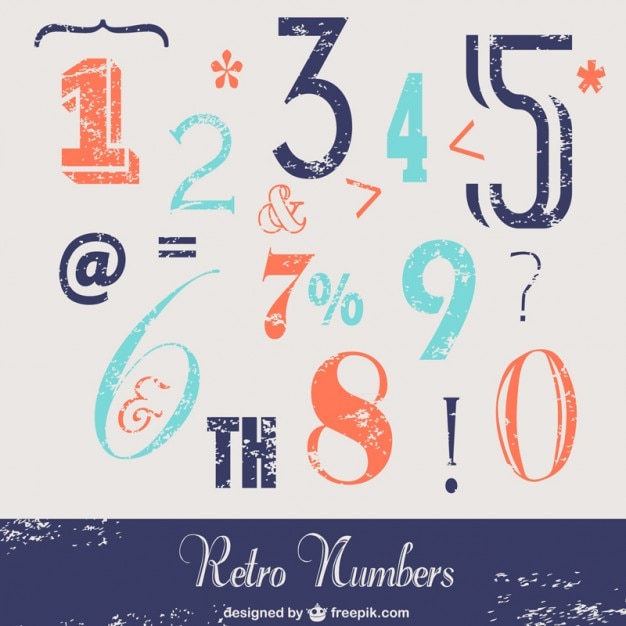 Numeros Retro Para Descarga Gratuita Vector Gratis