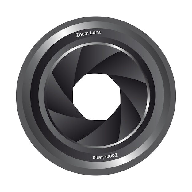 Obturador de cámara negro aislado sobre vector de fondo blanco | Vector  Premium