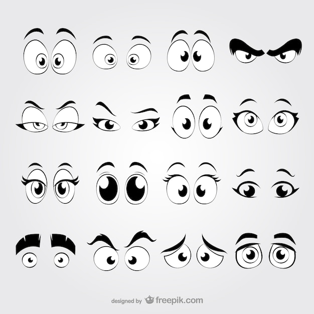 Ojos de dibujos animados | Vector Gratis