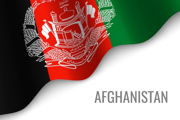 Ondeando La Bandera De Afganistan De Afganistan Vector Premium