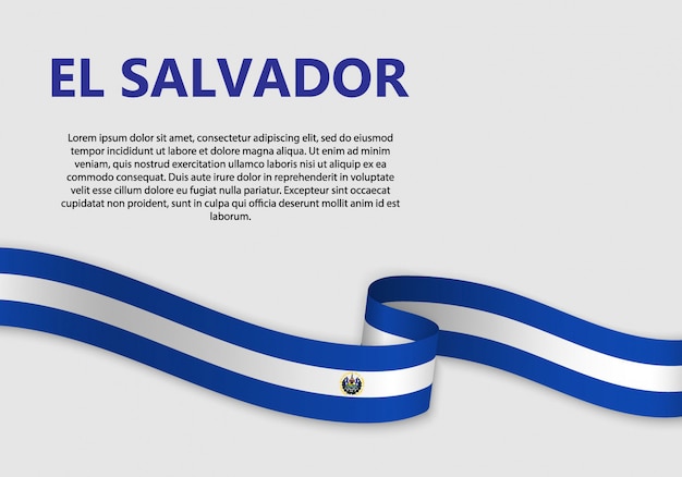 Ondeando la bandera de el salvador, ilustración vectorial ...