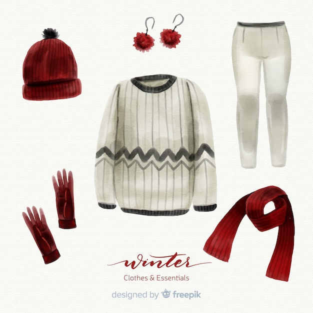 Outfit invierno dibujado a mano | Vector Gratis