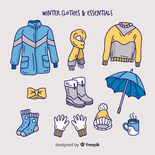 Outfit invierno dibujado a mano | Vector Gratis