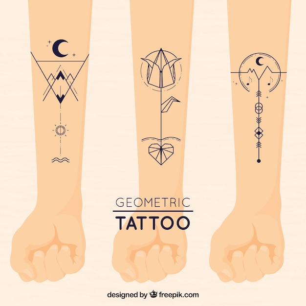 Pack Brazos Con Tatuajes Geométricos Descargar Vectores Gratis