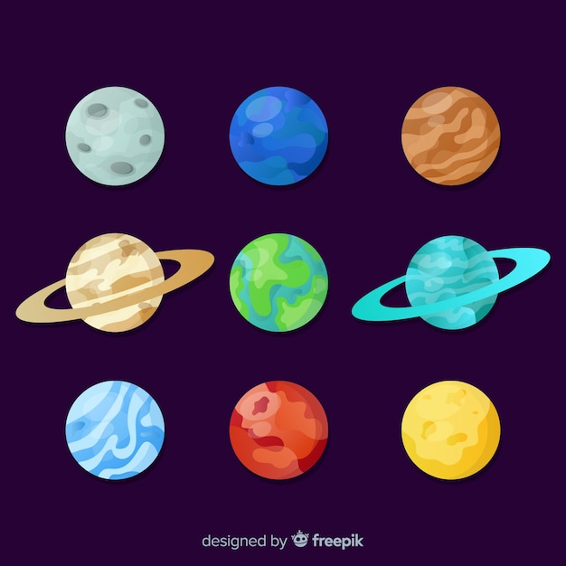 Pack De Coloridos Planetas Del Sistema Solar Vector Gratis 9171