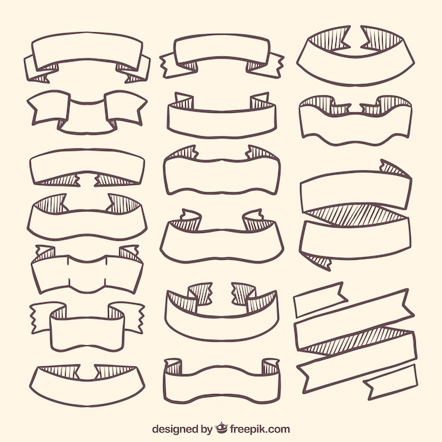 Pack De Cintas Dibujadas A Mano Fantásticas Descargar Vectores Gratis 0597