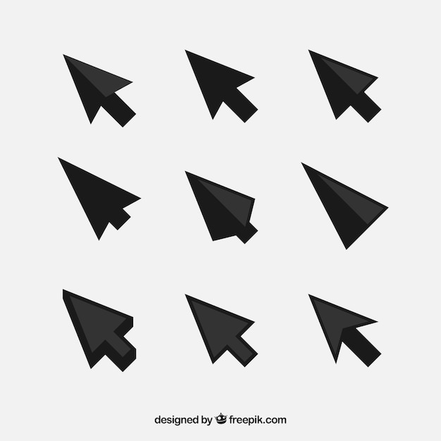 Pack De Cursors Negros Descargar Vectores Gratis