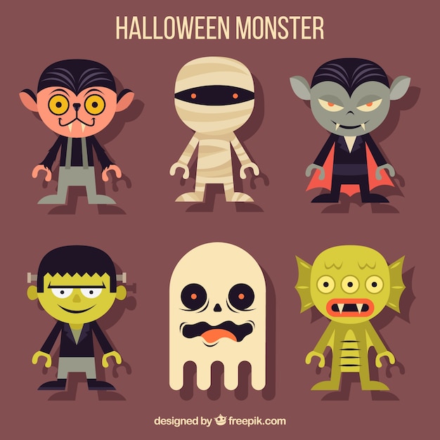 Pack De Divertidos Disfraces De Halloween | Descargar Vectores Gratis