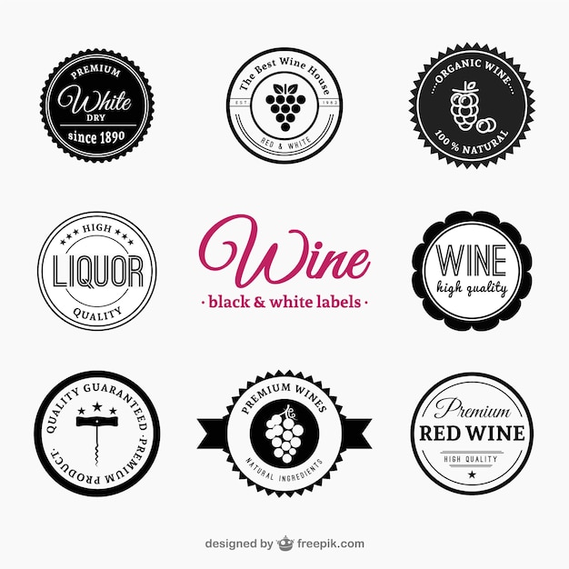 Download Pack de etiquetas de vino y licores | Vector Gratis