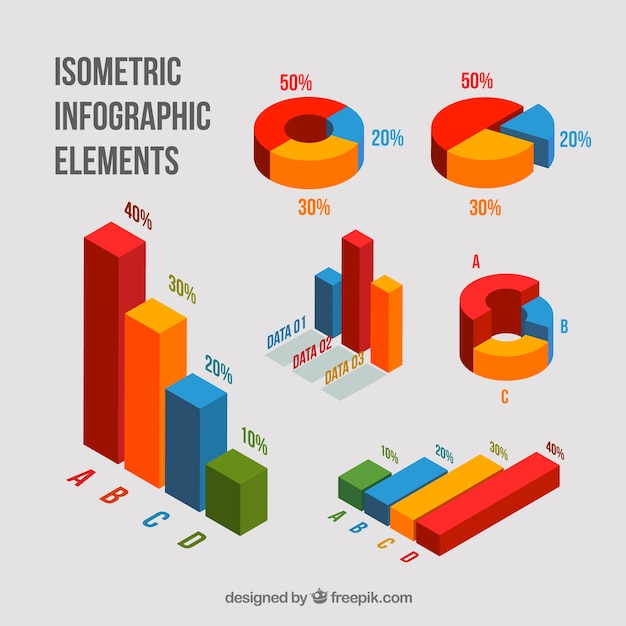 Pack De Graficas Isometricas Vector Gratis