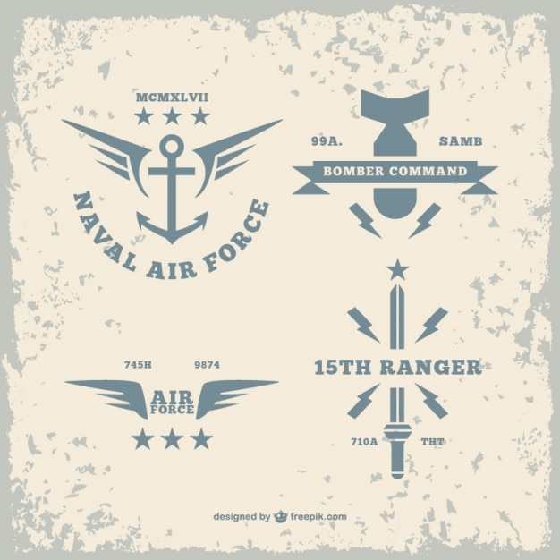 Pack De Logos Militares Vector Gratis