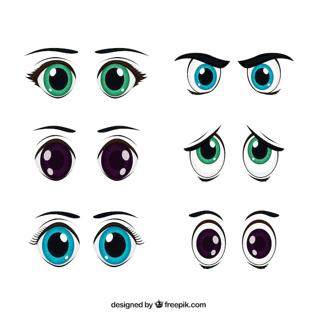 Imagen De Dibujos Animados De Ojos Iconos Vectoriales Vector Premium ...