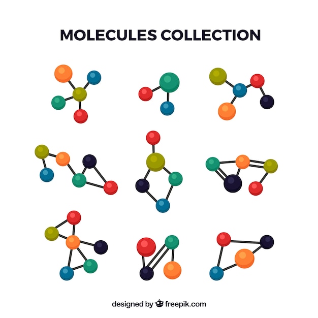 Pack De Varias Estructuras Moleculares Vector Gratis