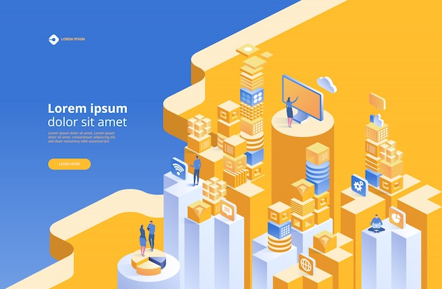 Página de inicio del equipo de análisis de seo Vector Premium