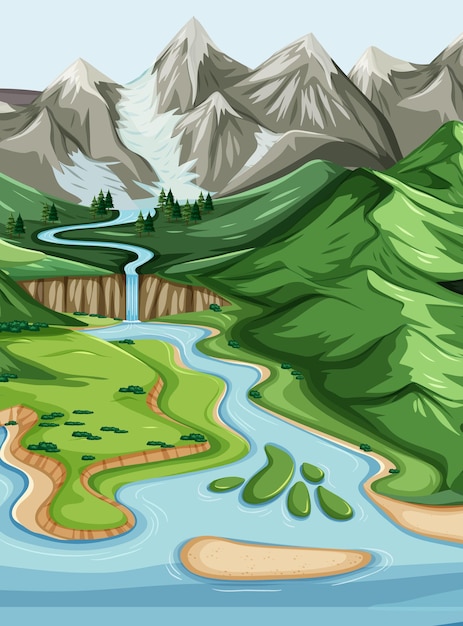 Paisaje Geográfico De La Naturaleza | Vector Premium